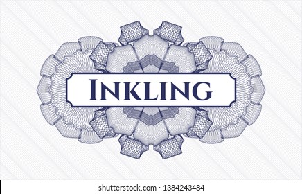 Blue linear rosette with text Inkling inside