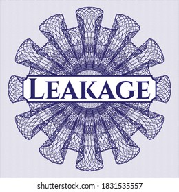 Blaue lineare Rosette mit Text Leakage im Inneren