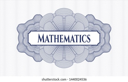 Blue linear rosette with text Mathematics inside