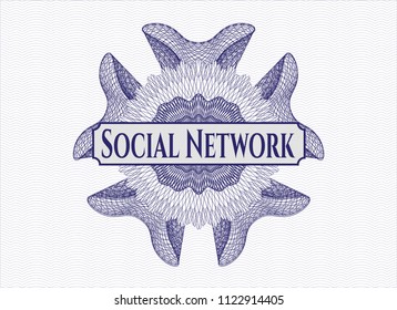 Blue linear rosette with text Social Network inside