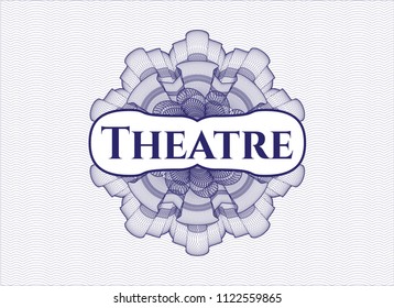 Blue linear rosette with text Theatre inside