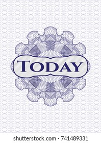 Blue linear rosette with text Today inside