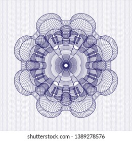 Blue linear rosette. Vector Illustration. Detailed.