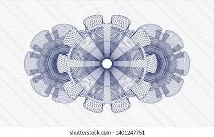 Blue linear rosette. Vector Illustration. Detailed.