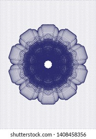 Blue linear rosette. Vector Illustration. Detailed.