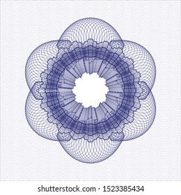 Blue linear rosette. Vector Illustration. Detailed.