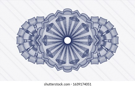 Blue linear rosette. Vector Illustration. Detailed.