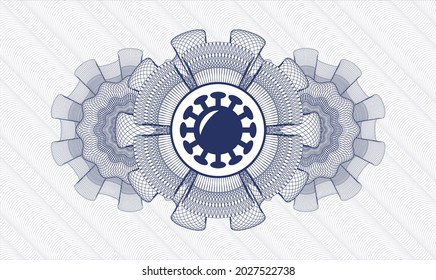 Rosette lineal azul. Ilustración vectorial. Detallado con el icono de coronavirus dentro