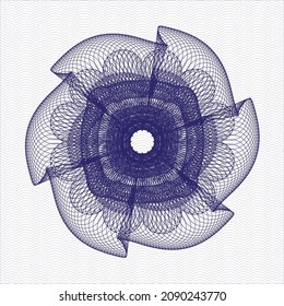 Blue linear rosette. Vector Illustration. Detailed. 