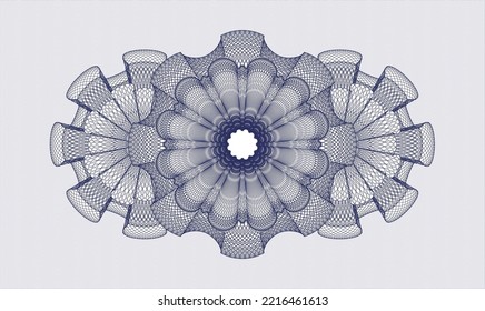 Blue Linear Rosette. Vector Illustration. Detailed 