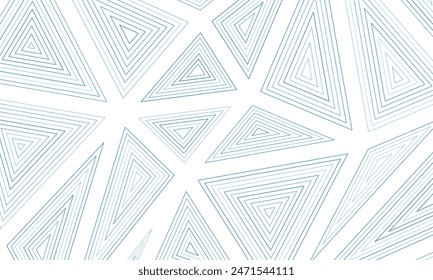 Blue linear triangles abstract geometric tech background. Vector minimal design
