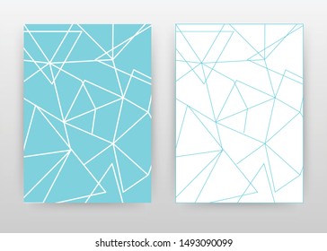 Blue lined design for annual report, brochure, flyer, poster. Abstract blue, white background vector illustration for flyer, leaflet, poster. Business abstract A4 brochure template.