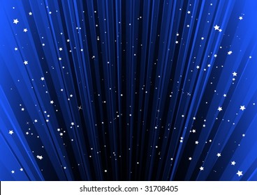 Blue lined space with stars