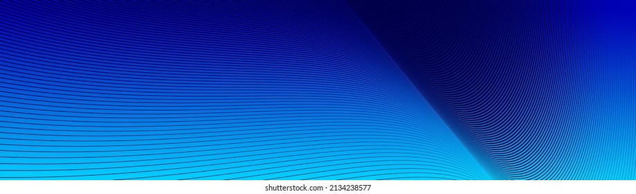 Blue lines in 3D perspective vector abstract background, dynamic linear minimal design, wave lied pattern in dimensional and movement.