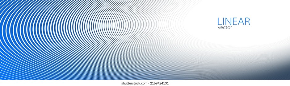 Blue lines in 3D perspective vector abstract background, dynamic linear minimal design, wave lied pattern in dimensional and movement.