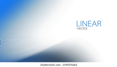 Blue lines in 3D perspective vector abstract background, dynamic linear minimal design, wave lied pattern in dimensional and movement.