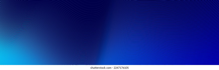 Blue lines in 3D perspective vector abstract background, dynamic linear minimal design, wave lied pattern in dimensional and movement.