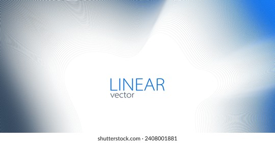 Blue lines in 3D perspective vector abstract background, dynamic linear minimal design, wave lied pattern in dimensional and movement.