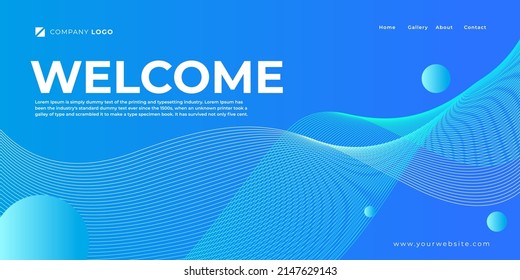 Blue Lines Abstract Background For Banner or Landing Page