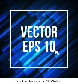 Blue lines abstract background. Digital geometric, hi-tech motion. vector illustration. 