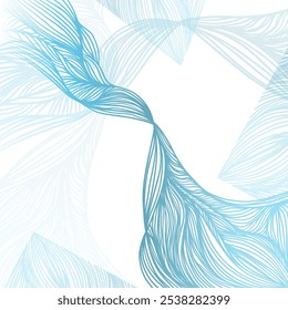 Fondo abstracto de líneas azules. Dibujo a mano. IA no, Ilustración vectorial.