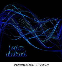 Blue Lines and Aqua Waves. Vector Illustration