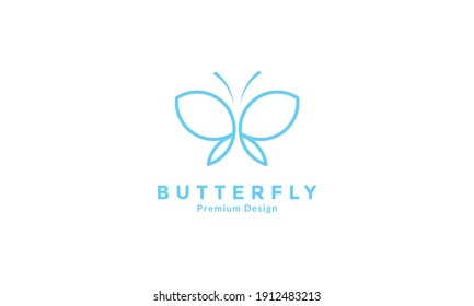 blue lines butterfly simple logo symbol vector icon graphic design illustration