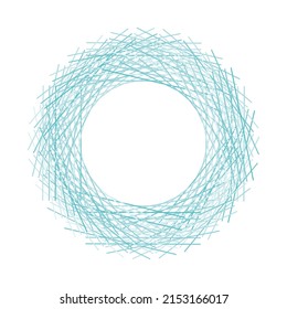 blue lines circle frame vector background