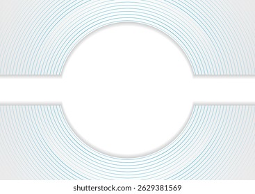 Blue lines circles abstract futuristic tech background. Vector minimal corporate design