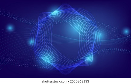 blue lines circles high technology circuit networking abstract background