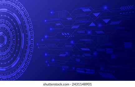 circuito de líneas azules con forma de flecha conexión de red abstracto fondo de la tecnología