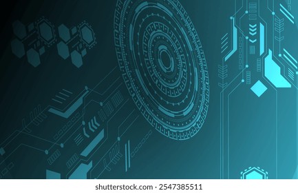 Circuito de líneas azules con círculos de alta tecnología de redes de fondo abstracto