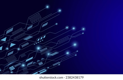 blue lines circuit connecting nework abstract high tech technology background