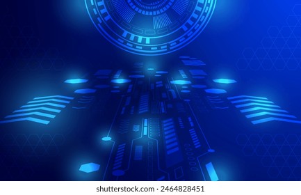 blue lines circuit techology connecting electronic networking abstract background