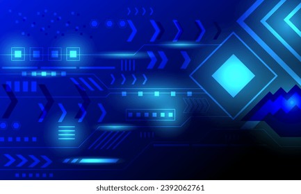 blue lines connecting network with shine light technology abstract background
