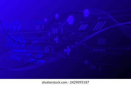 blue lines connection with circles hud networking abstract technology background