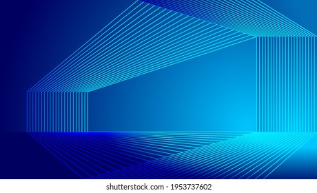 Blue Lines Construct Extended Space Technology Sense Spatial Sense Vector Background 