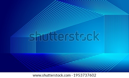 Blue lines construct extended space technology sense spatial sense vector background 