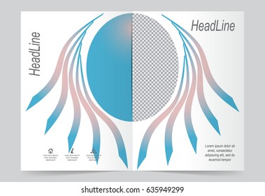 Blue lines Cover template background, flyer design. Abstract template for annual business report, poster