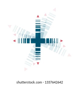 blue lines cross wind symbol vector