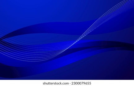 blue lines curves wave on soft gradient abstract background