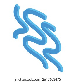Blue lines are flowing in virtual space creating abstract composition