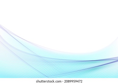 Blue lines in the form of a wave. Abstract wave vector background