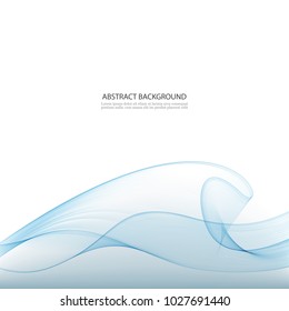 Blue lines in the form of waves of water.Abstract background.