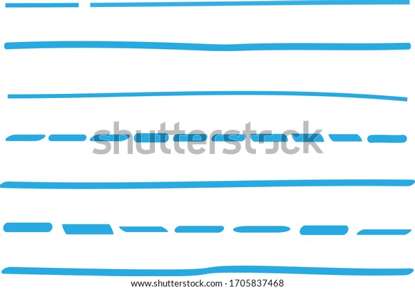 Blue lines
hand drawn vector set isolated on white background. Collection of
doodle lines, hand drawn template. Blue marker and grunge brush
stroke lines, vector
illustration