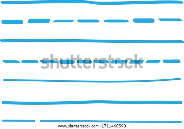 Blue lines\
hand drawn vector set isolated on white background. Collection of\
doodle lines, hand drawn template. Blue marker and grunge brush\
stroke lines, vector\
illustration