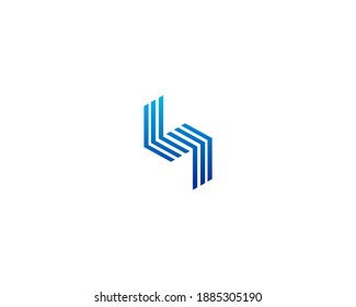 plantilla de diseño de logotipo de icono de líneas azules para su símbolo de marca