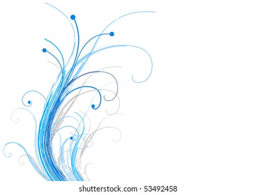 Blue lines isolated on the white