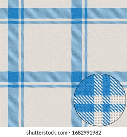 blaue Linien auf Tischdecke. klassisches Hausdesign