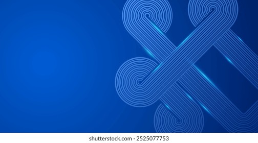 Padrão De Linhas Azuis Em Plano De Fundo Preto Com Luz Brilhante. Ilustração de vetor. Papel de parede de negócios abstratos. Mínimo. Copiar Espaço